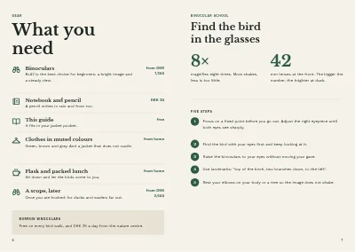 Pages 6–7 of Bird guide for a nature centre – 96 pages