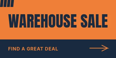 LAGERSALG — Warehouse sale sign