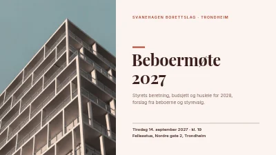 Side 1 av Beboermøte — boligområde