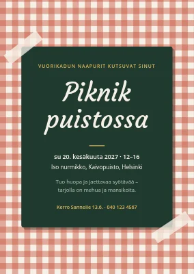 Piknik puistossa Køgessa — kutsu