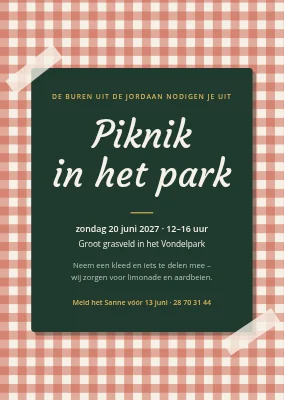 Picknick in het park in Køge — uitnodiging