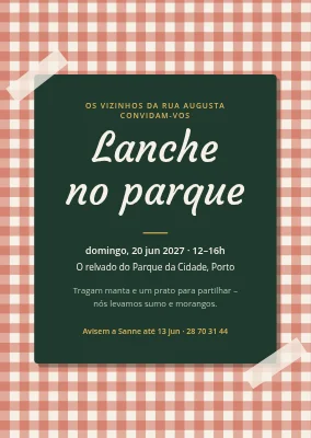 Piquenique no parque em Køge — convite