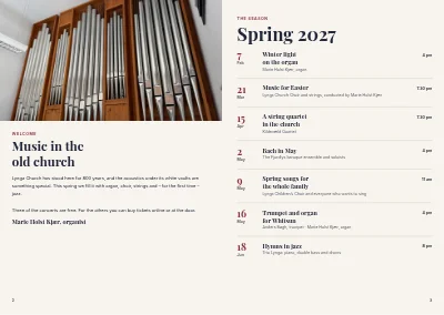 Pages 2–3 of Programme for church concerts – 16 pages