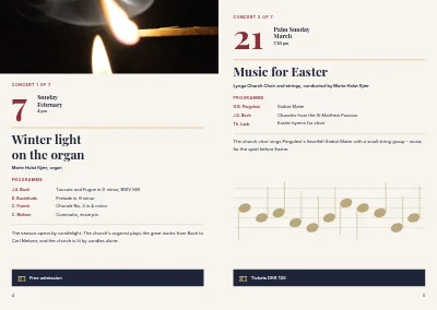 Pages 4–5 of Programme for church concerts – 16 pages