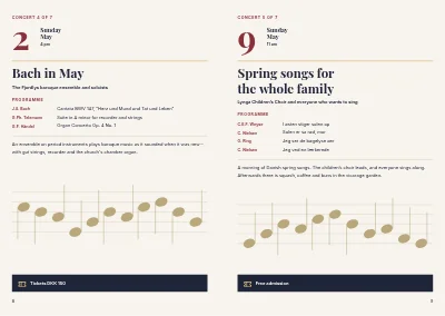 Pages 8–9 of Programme for church concerts – 16 pages