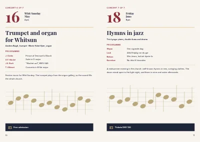 Pages 10–11 of Programme for church concerts – 16 pages