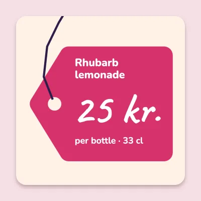 Rhubarb lemonade price tag