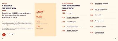 Pages 2–3 of Programme for the opening of a new library – 8 pages