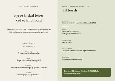 Side 2 af 40-års middag med kuvert