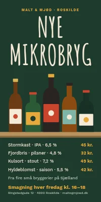 Dørplakat til ølbutik — nye mikrobryg