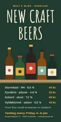 Door poster for a beer shop — new craft beers