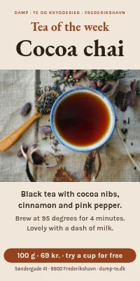 Door poster for a tea shop — tea of the week