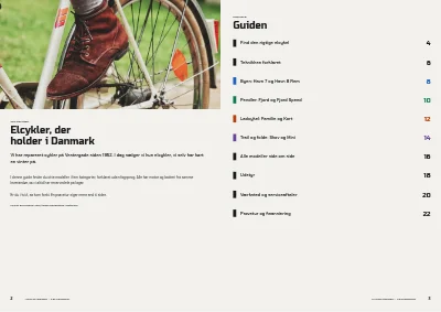 Side 2–3 af Produktguide for cykelforhandler med elcykler – 24 sider