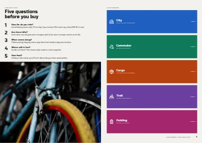 Seiten 4–5 von E-bike product guide for a bike shop – 24 pages