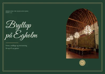 Brochure for bryllups- og festlokale på herregård – 12 sider