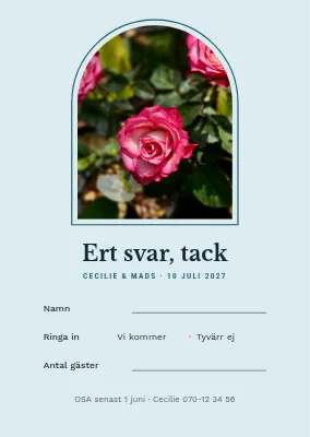 OSA-kort — trädgårdsbröllop med valvfönster