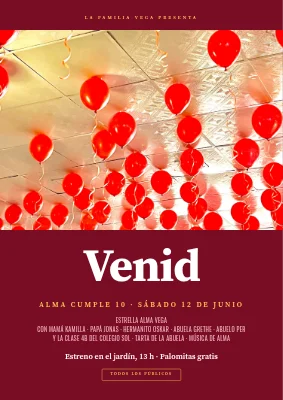 Décimo cumpleaños — cartel de bienvenida estilo póster de cine