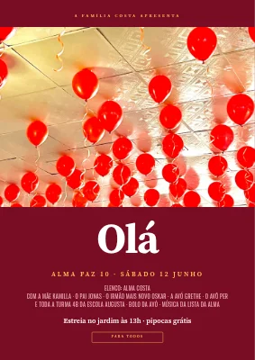 Décimo aniversário — placa de boas-vindas estilo cartaz de cinema