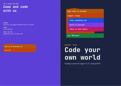 Cover of Course catalogue for a coding school – 16 pages