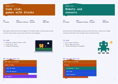 Pages 6–7 of Course catalogue for a coding school – 16 pages