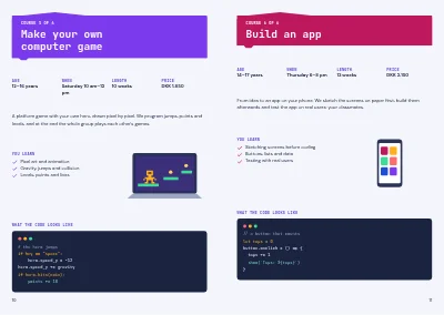 Pages 10–11 of Course catalogue for a coding school – 16 pages