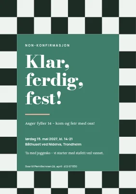 Ikke-konfirmasjonsfest — rutete flagg