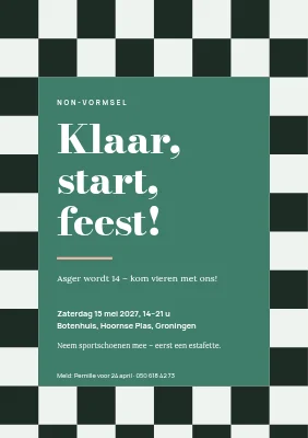 Niet-vormselfeest — geblokte vlag