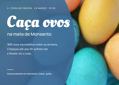 Caça aos ovos no bosque — azul