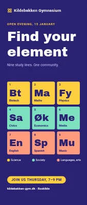 Upper secondary school roll-up — find your element