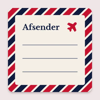 Afsender med luftpostkant