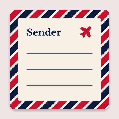 Sender with an airmail border