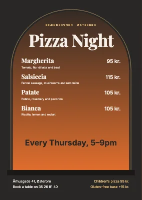 Pizza night in an oven arch — poster