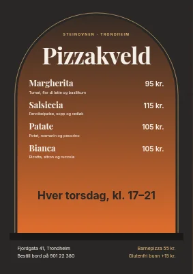 Pizzakveld i en ovnsbue — plakat