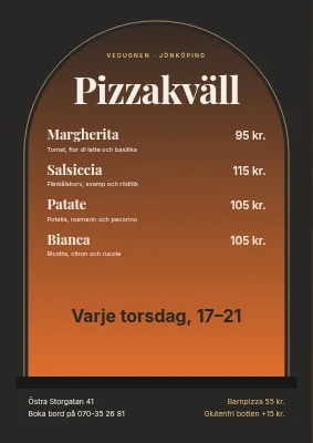 Pizzakväll i en ugnsbåge — affisch