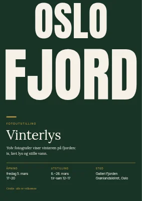 Fotoutstilling om fjorder – plakat