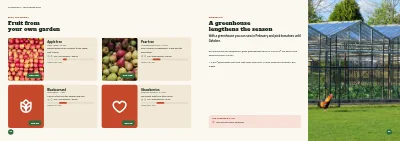 Pages 38–39 of Season catalogue for a garden centre – 96 pages