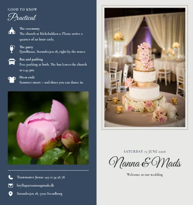 Wedding: the day's programme