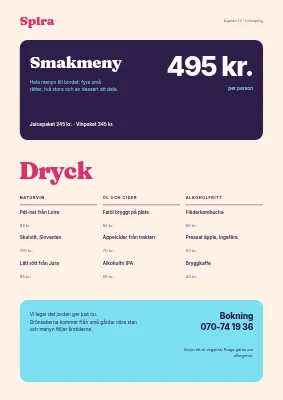 Sida 2 av Vegansk restaurangmeny — färgkolumner