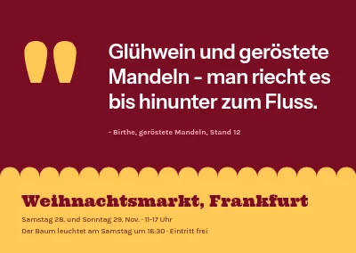 Weihnachtsmarkt — Zitat einer Standbetreiberin