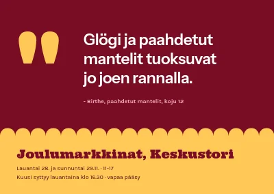Joulumarkkinat — myyjän sitaatti