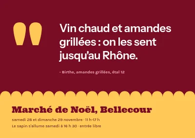 Marché de Noël — citation d’un exposant