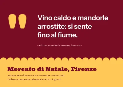Mercatino di Natale — citazione di un espositore