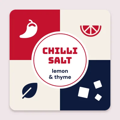 Chilli salt in four squares