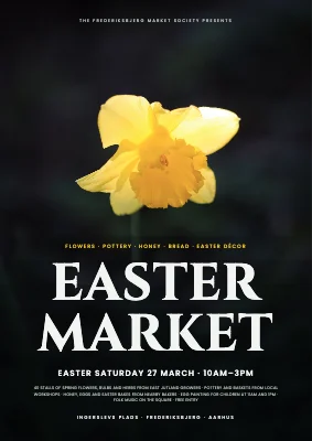Easter market in Aarhus — film-poster style