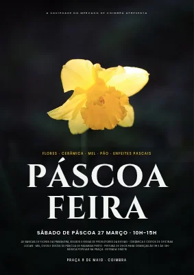 Mercado de Páscoa em Aarhus — estilo cartaz de cinema