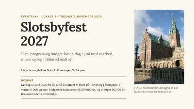 Eventplan — byfest i Hillerød