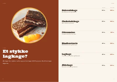 Side 8–9 af Brochure for bageri og café – 16 sider