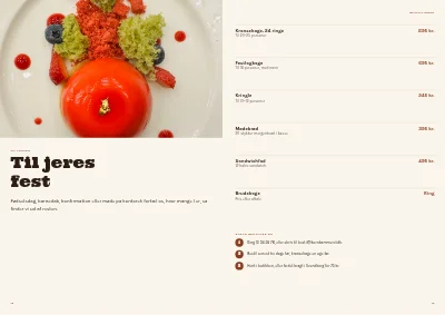 Side 12–13 af Brochure for bageri og café – 16 sider