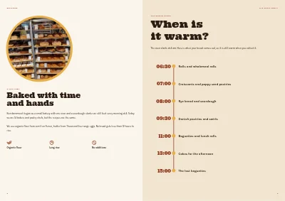 Pages 2–3 of Bakery and café booklet – 16 pages