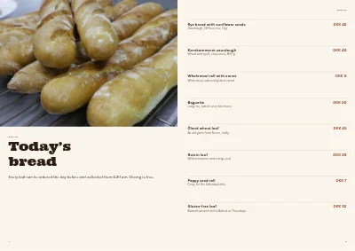 Pages 4–5 of Bakery and café booklet – 16 pages